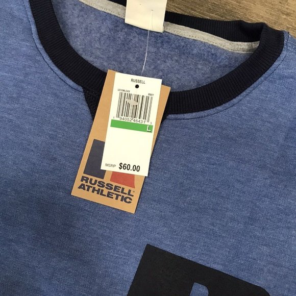 NWT Russell Athletic Big Logo Sweatshirt Pullover Crewneck Men‎ Size Large $60 - Picture 5 of 9